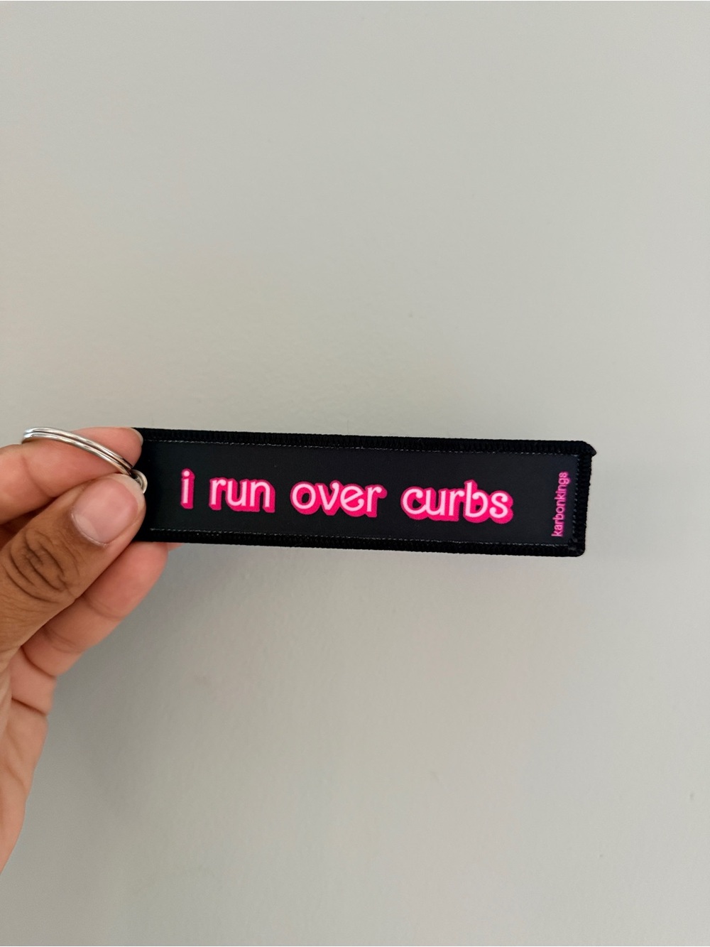 Barbie Keychain 'i run over curbs'
